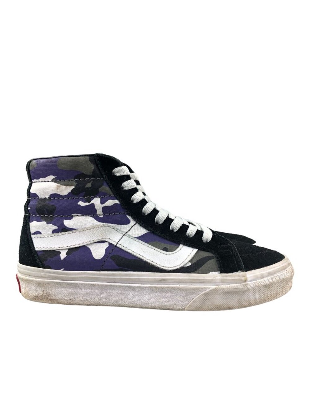 Vans Unisex Size M4 W5.5 Sk8-Hi Pop Camo Black Purple Grey White Sneakers